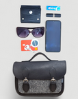 Midi Tannery & Tweed Satchel - Black