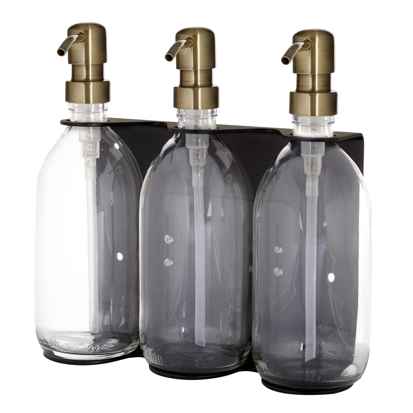 Black Triple Wall Mounted Soap Dispenser-9