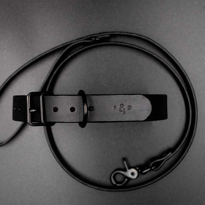 Matte Black Collar - Handmade Leather Notte Edition