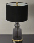 Glass Urn Lamp with Black Velvet Shade