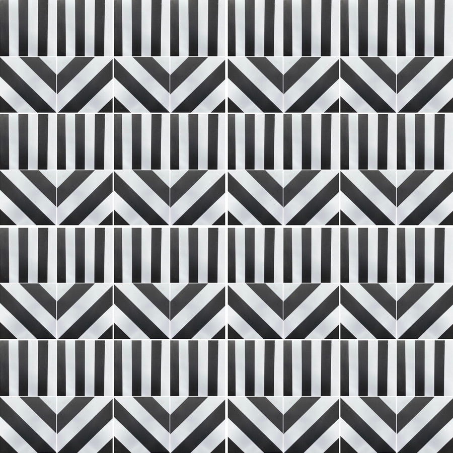 Luxury black stripe porcelain tile, stylish chevron pattern, premium durable indoor-outdoor anti-slip tile by Maria Starling Design at brixbailey.com