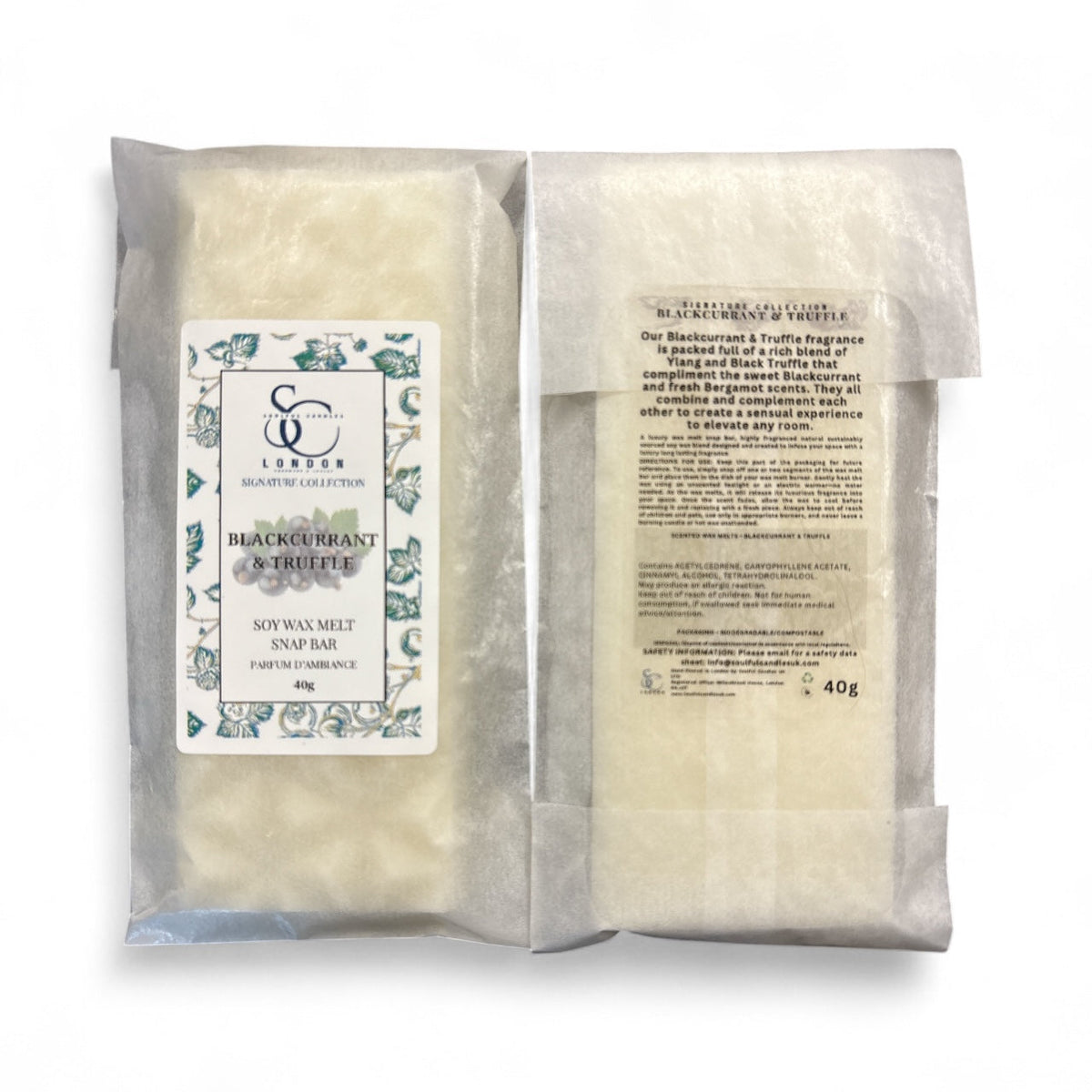 Blackcurrant &amp; Truffle Soy Wax Melt Snap Bar – 40g