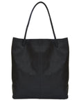 Black Drawcord Leather Hobo Shoulder Bag Ethical Sustainable LEather Tote Bag Brix And Bailey Brand