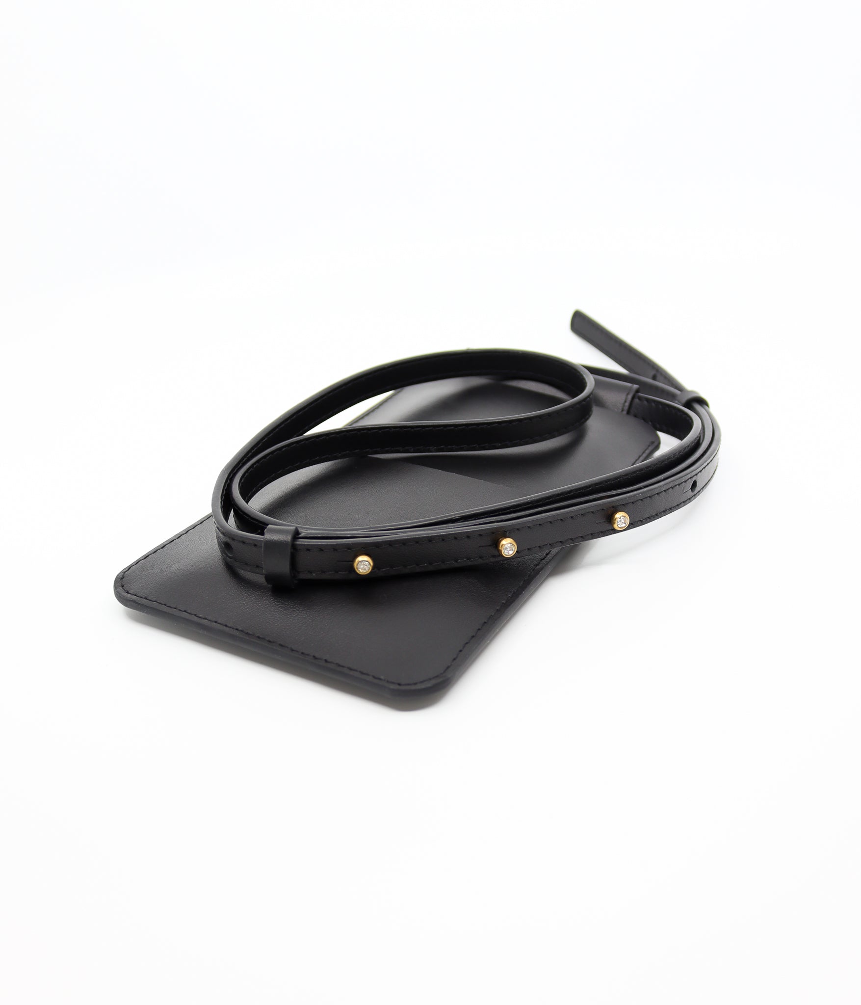Black Leather Phone Crossbody Bag