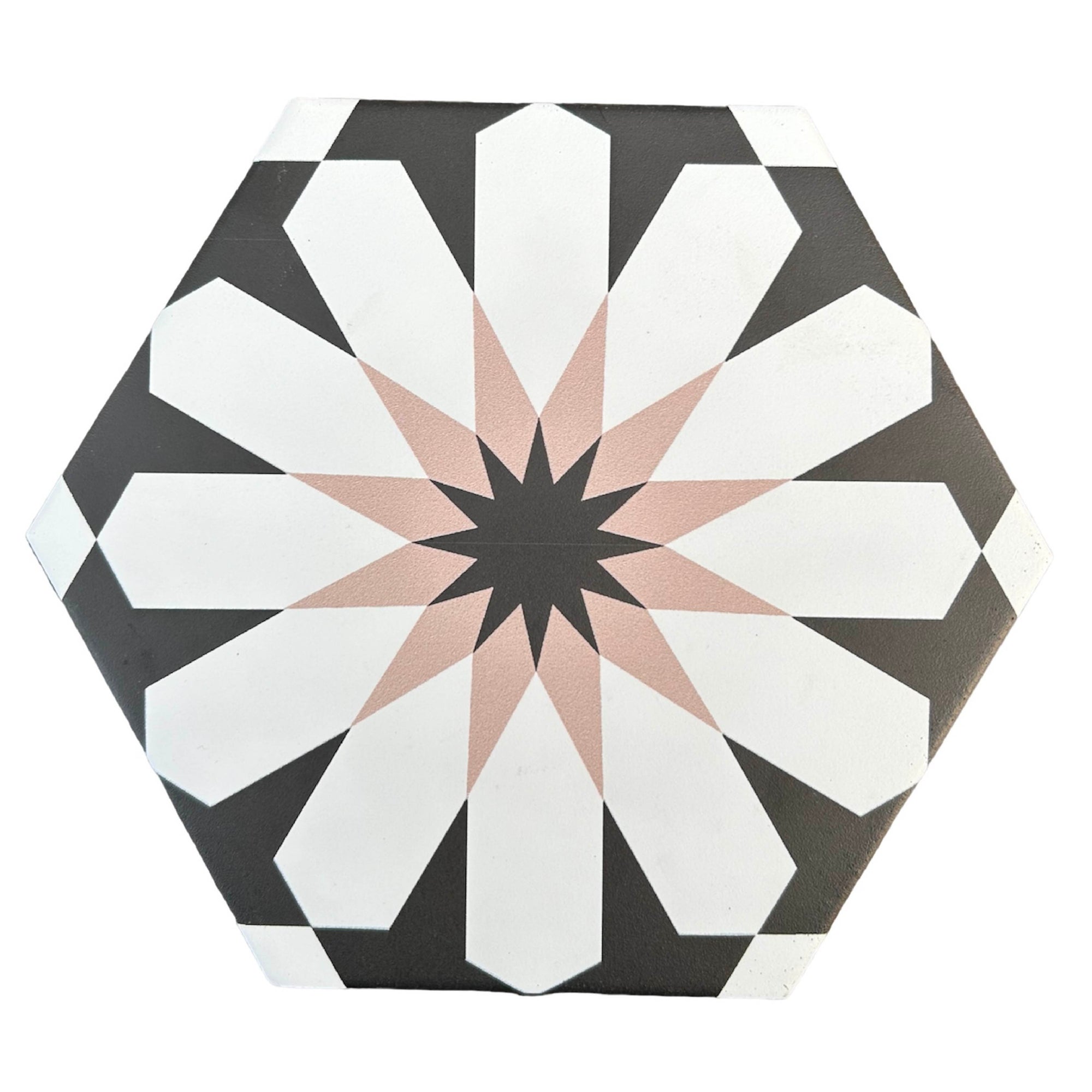 Luz yellow and white porcelain tile, premium anti-slip arabesque pattern for floors and walls, luxury outdoor and indoor use by Maria Starling Design at brixbailey.com