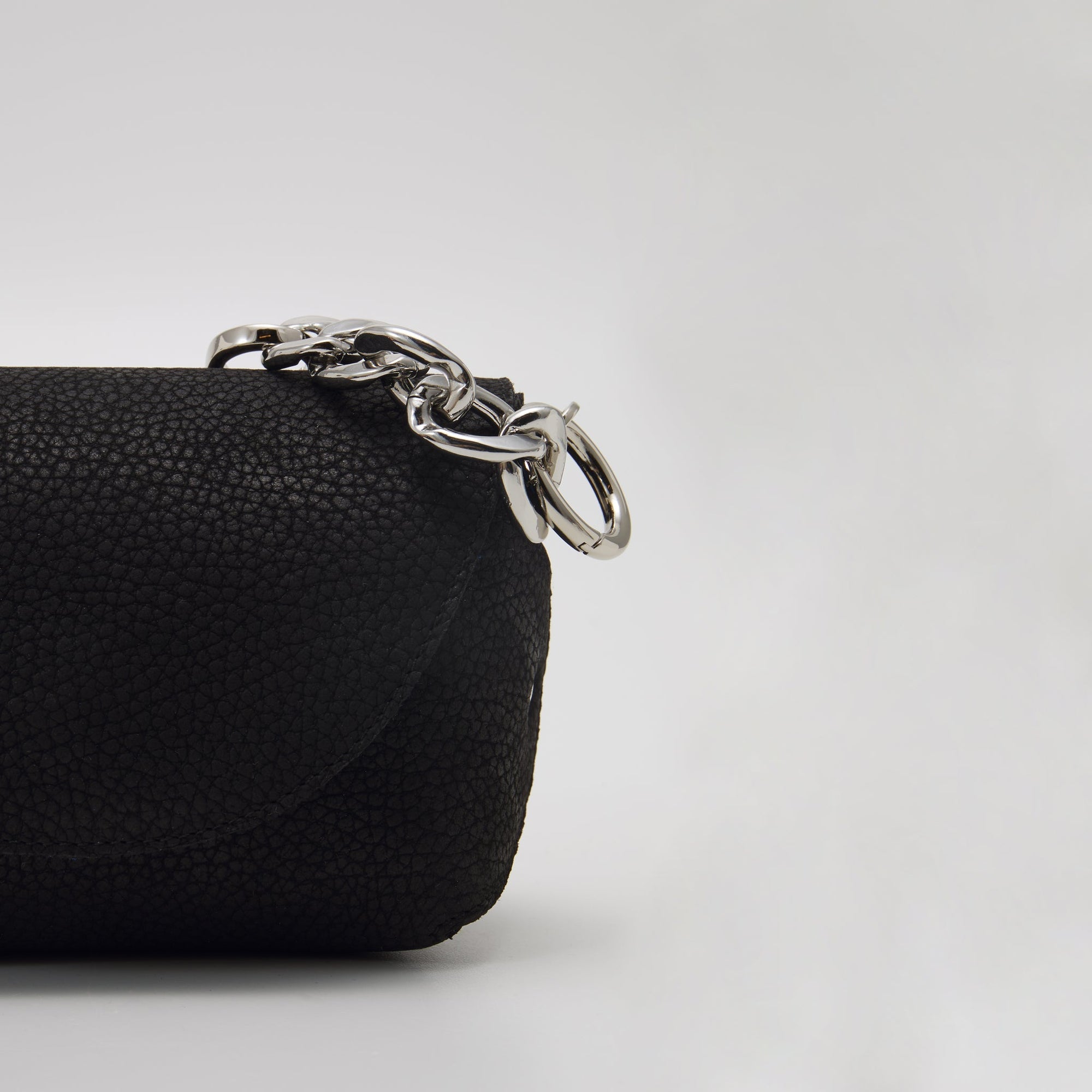 Handmade Black Leather Shoulder Bag
