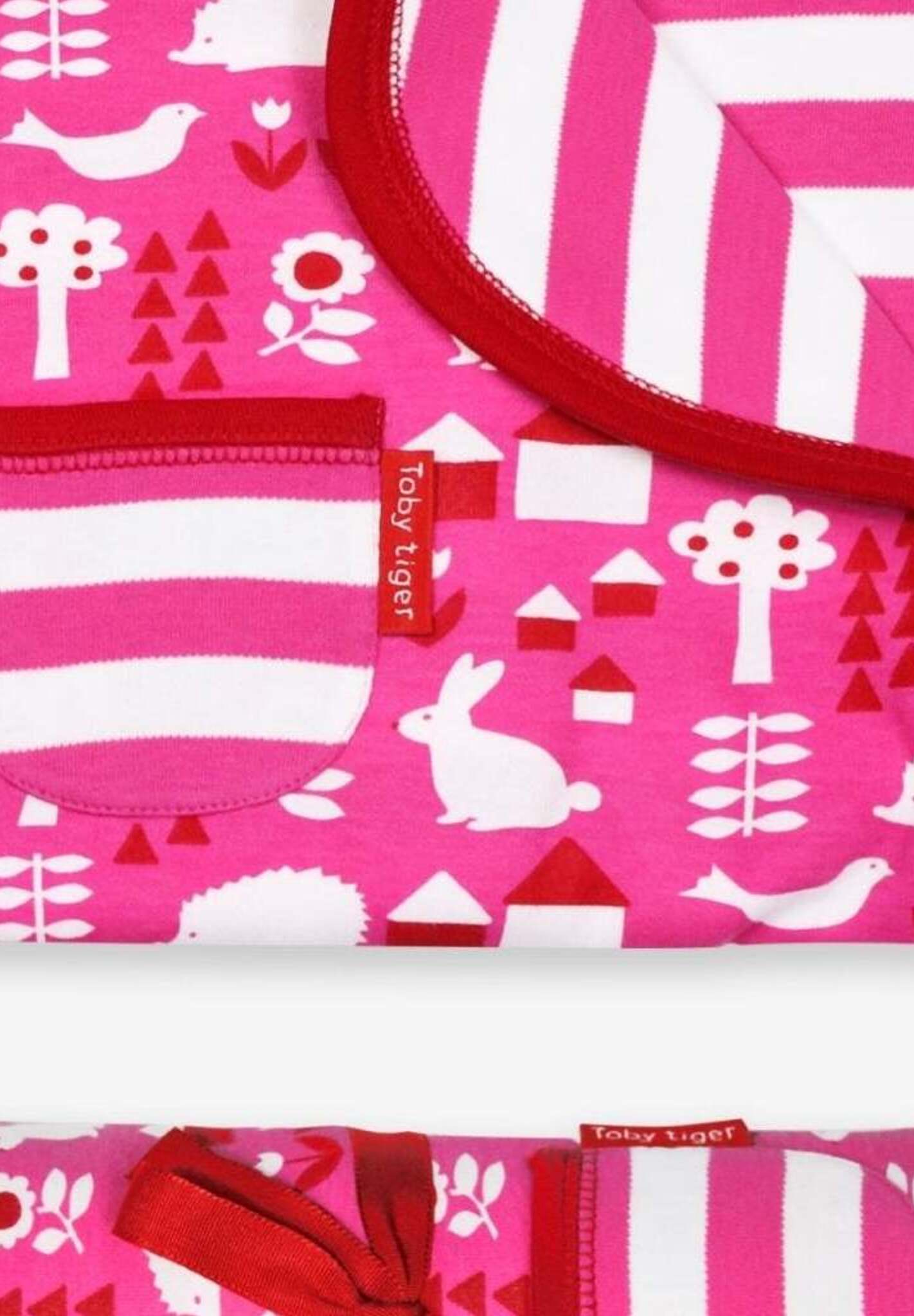 Premium organic cotton baby blanket, soft pink garden print, reversible luxury blanket, stylish and cozy, perfect newborn gift by Toby Tiger at brixbailey.com
