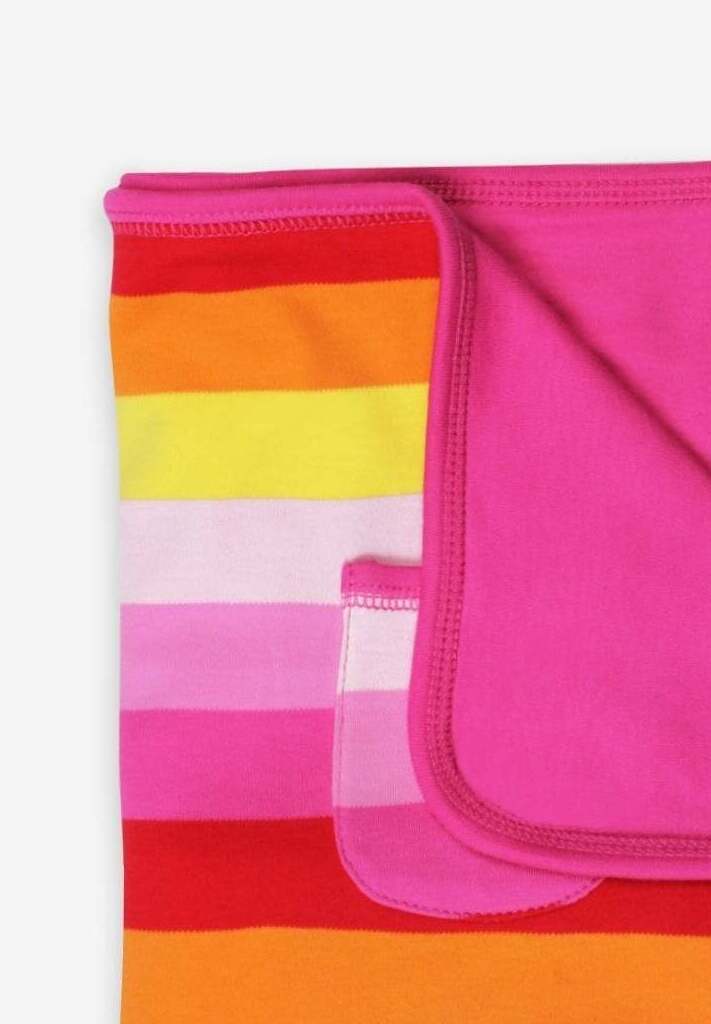 Premium Organic Cotton Baby Blanket for Sleeping, Snuggling, and Gifting in Pink Stripes or Solid Color by Toby Tiger at brixbailey.com