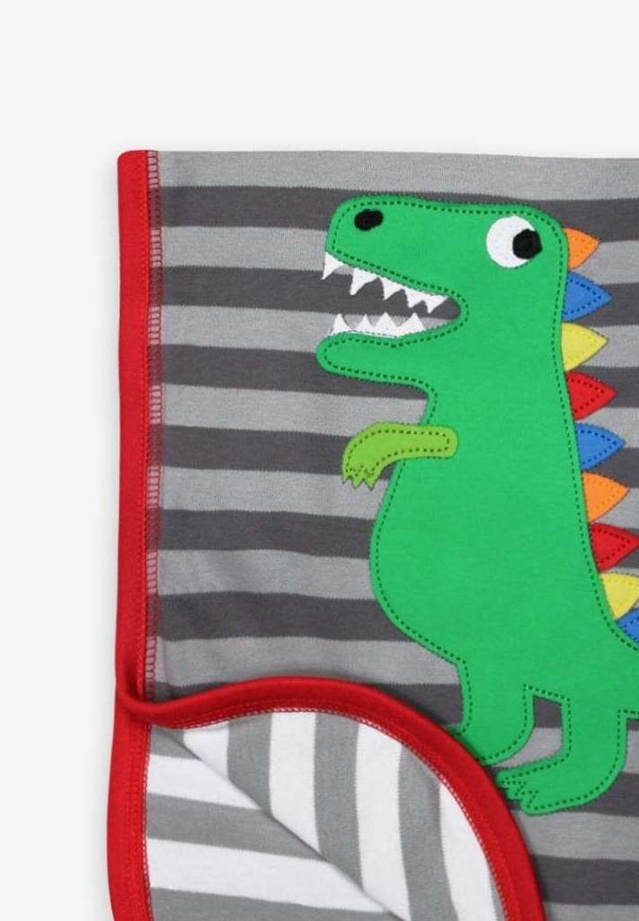 Premium Organic Cotton Baby Blanket for Sleeping, Cuddling, and Relaxation - Soft and Versatile with Dinosaur Print or Striped Design by Toby Tiger at brixbailey.com