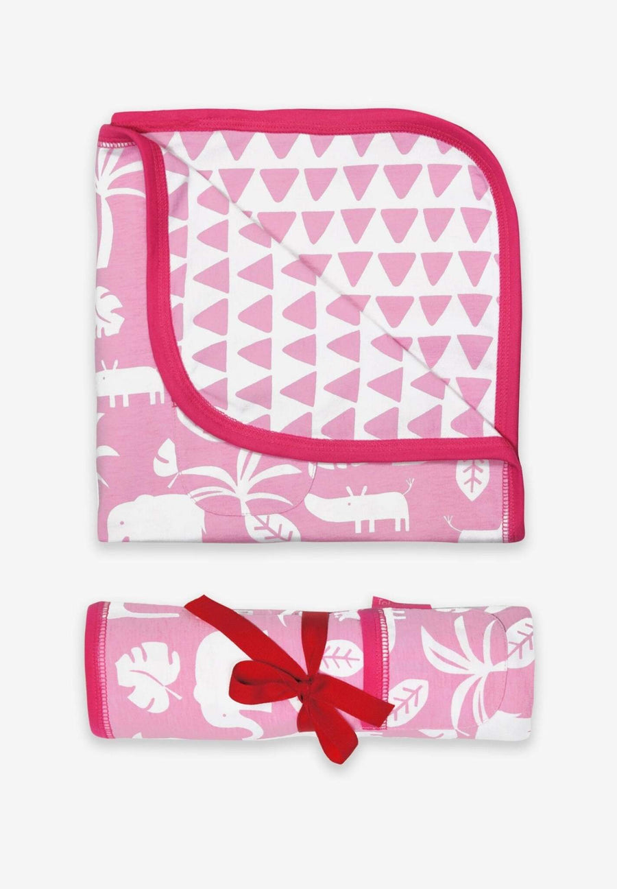Luxury Organic Cotton Baby Blanket for Sleeping, Snuggling, and Gifting - Soft Jungle Print and Triangle Design by Toby Tiger at brixbailey.com