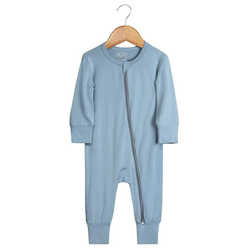 Blue 2-Way Zip Sleepsuit for Babies - Soft, Comfortable & Easy Diaper Changes by Flossie & George at brixbailey.com