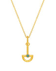 Blue Chalcedony Boat Gold Necklace