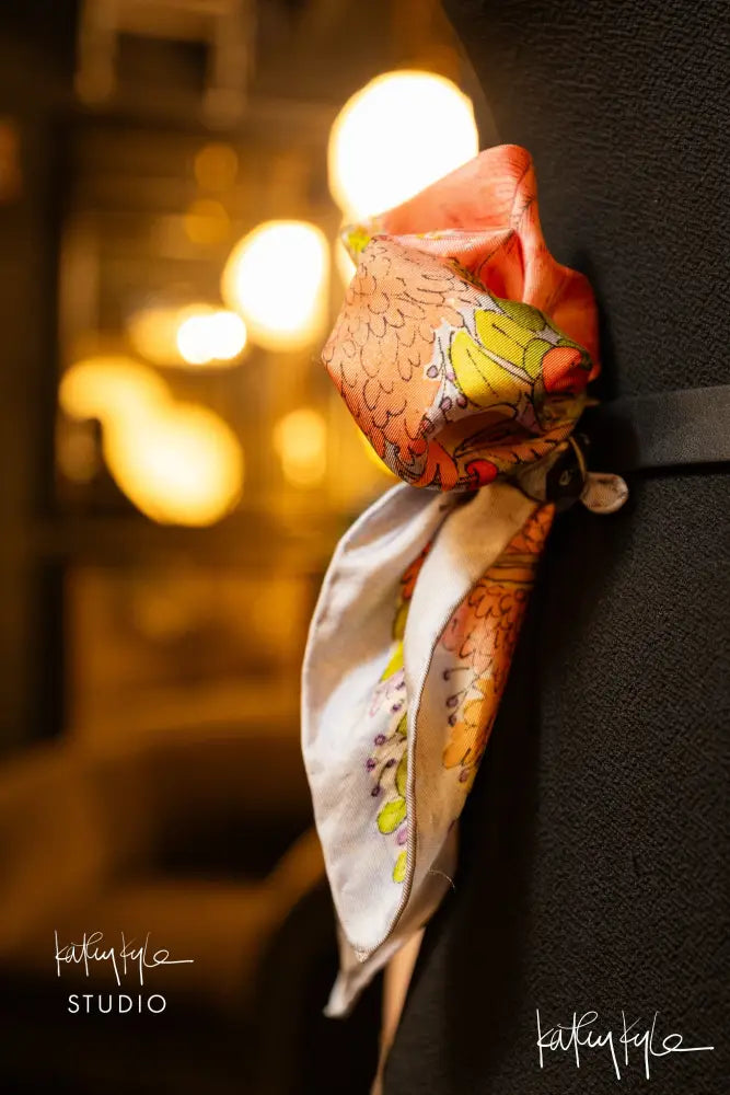 Blue Floral Dreams Silk Scarf