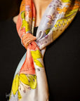 Blue Floral Dreams Silk Scarf