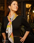 Blue Floral Dreams Silk Scarf