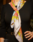 Blue Floral Dreams Silk Scarf