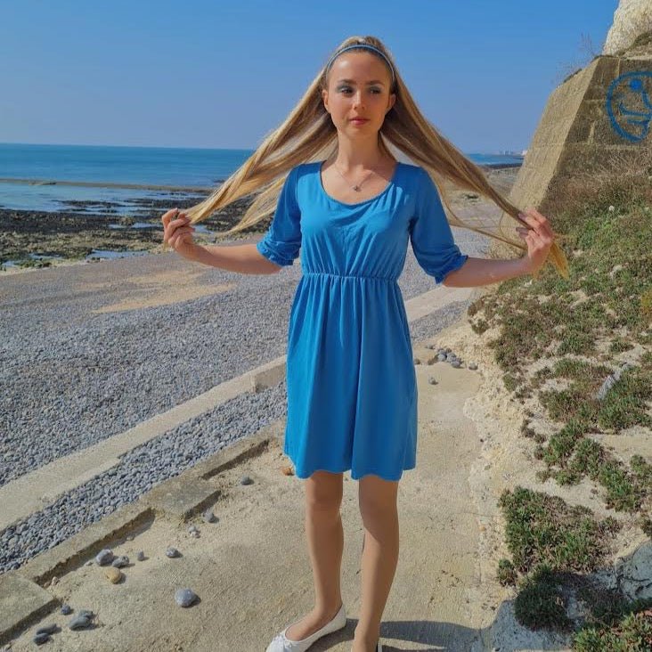 Petite Blue Dress with Pockets | Flattering Fit | UK Petite Women’s Dress