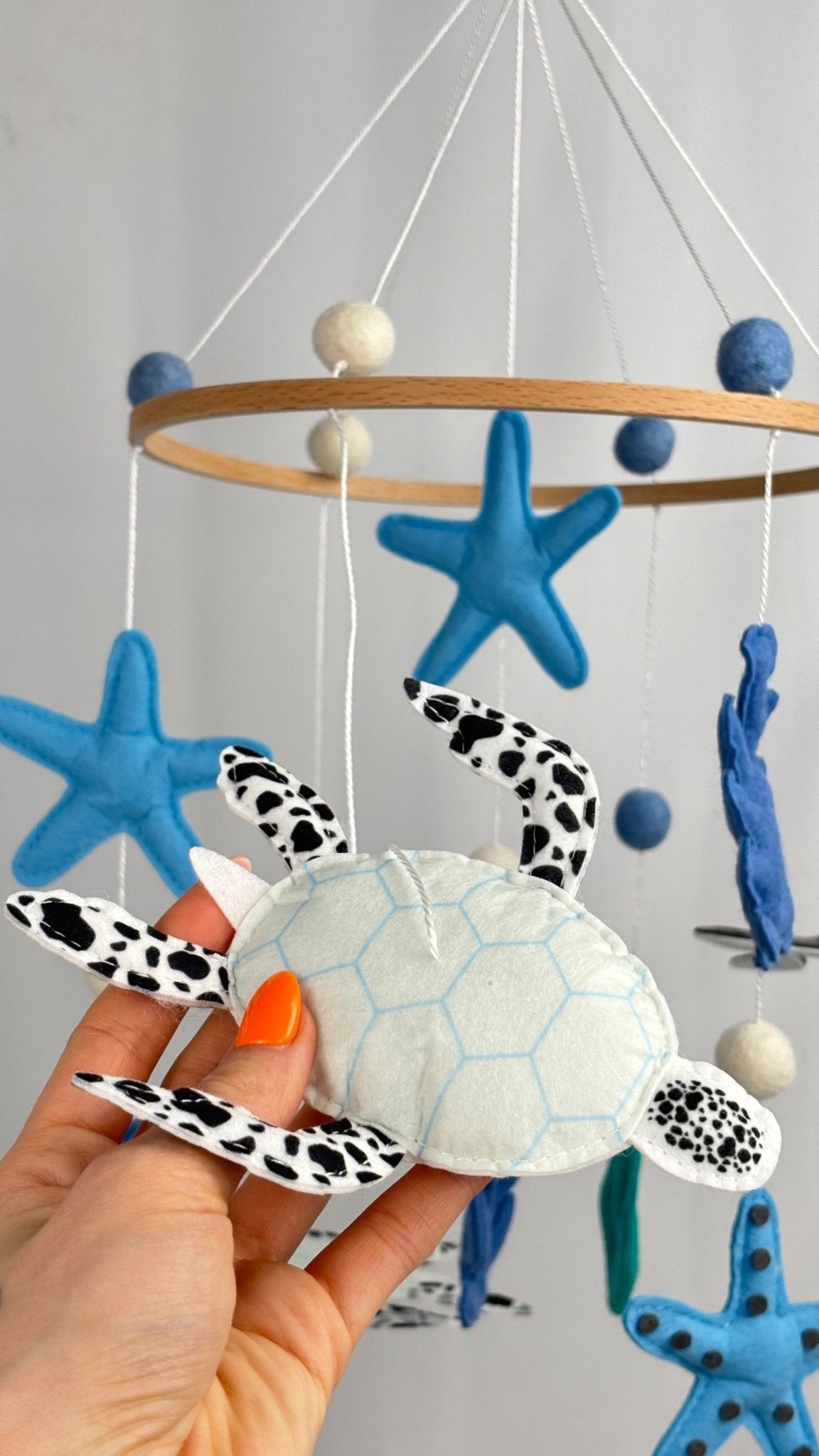 Blue Sea Cot Mobile Handcrafted Nursery Decor