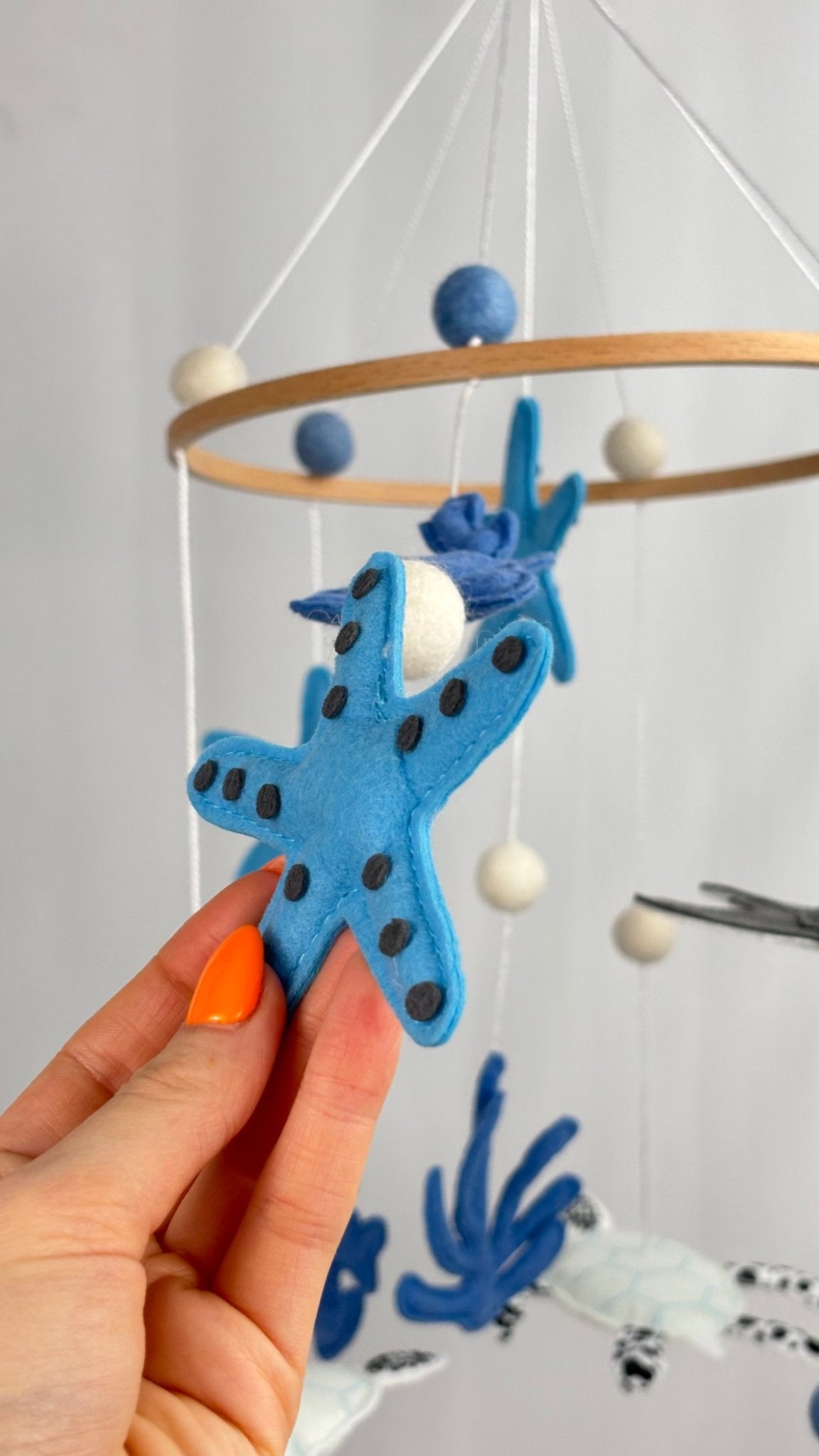 Blue Sea Cot Mobile Handcrafted Nursery Decor