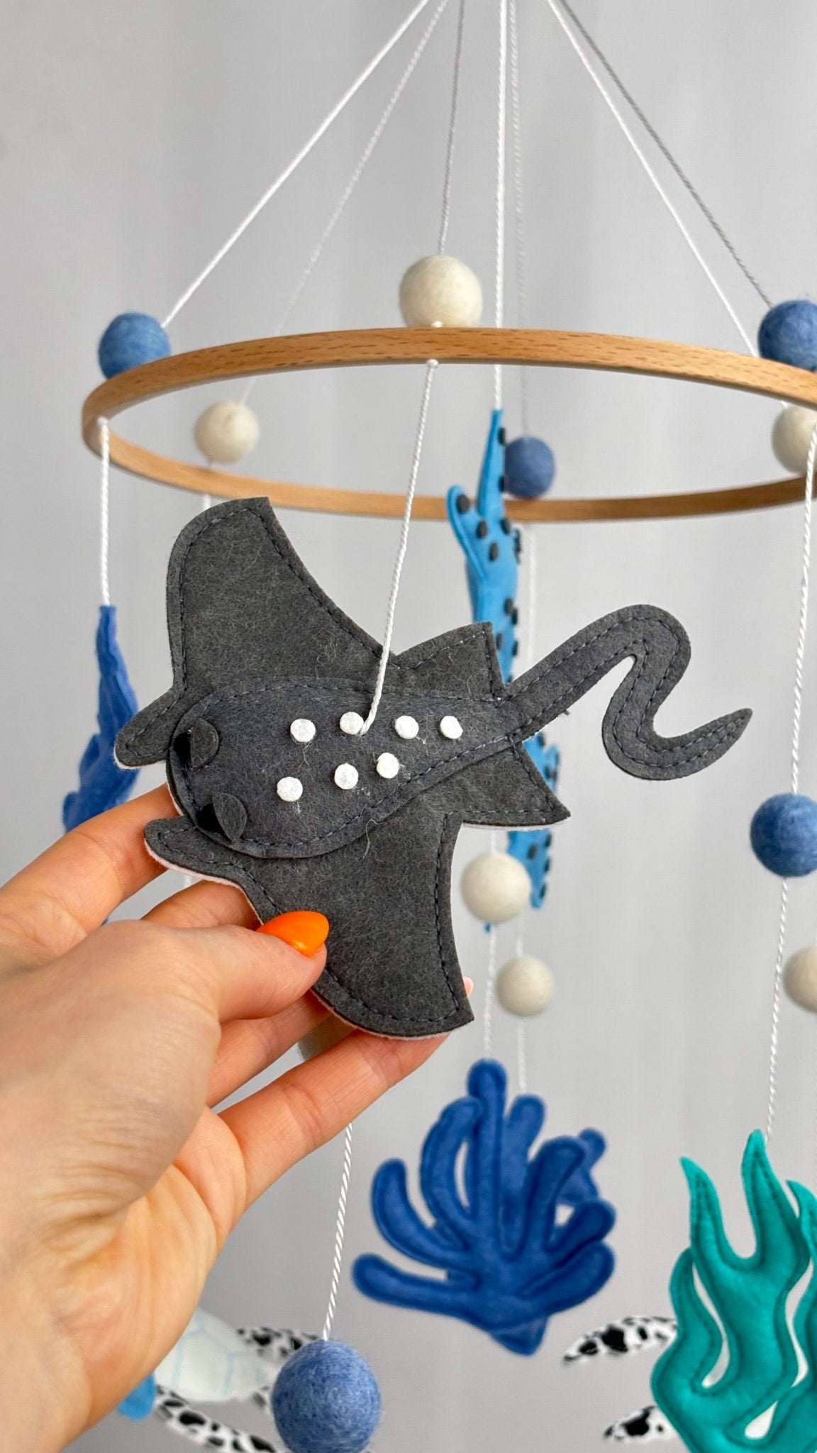 Blue Sea Cot Mobile Handcrafted Nursery Decor