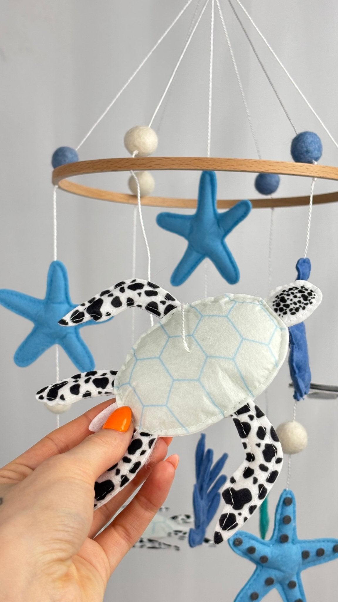 Blue Sea Cot Mobile Handcrafted Nursery Decor