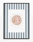Boho Sunshine Print - Blue Stripes
