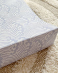 Anti-Roll Wedge Changing Mat - Blue Ocean Waves Print
