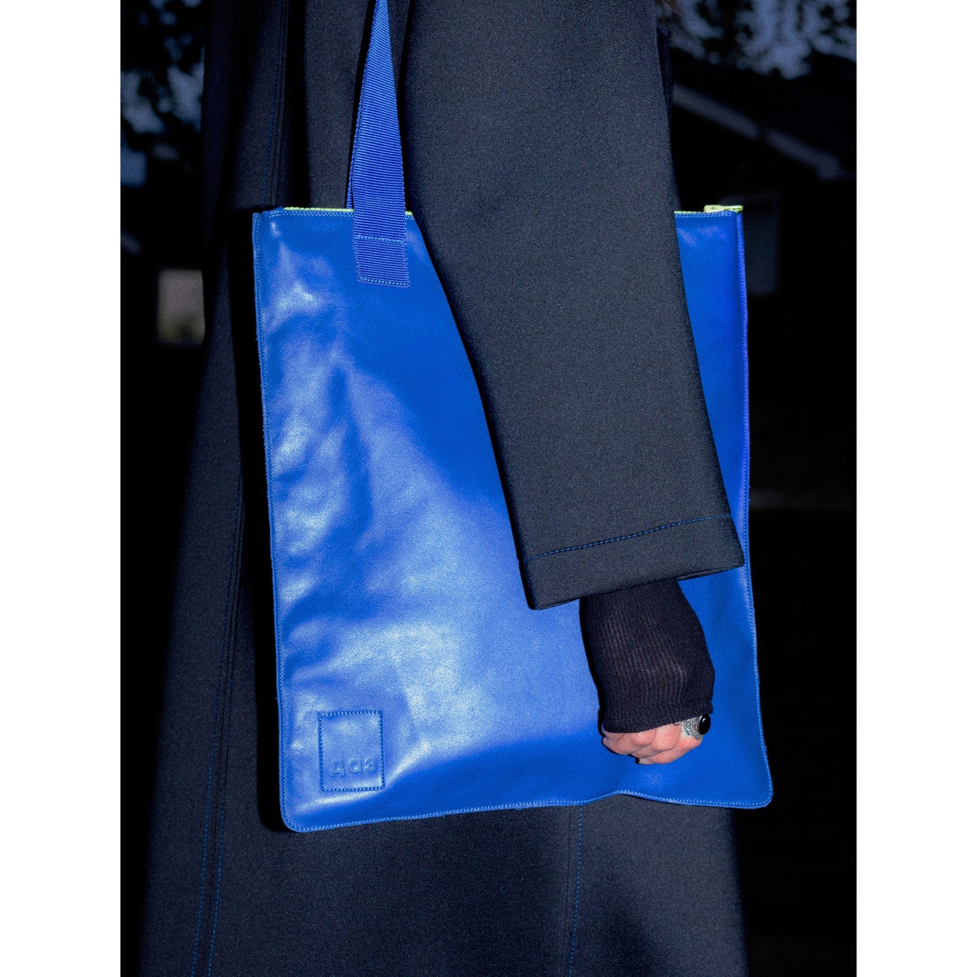 Handmade Leather Tote in Royal Blue