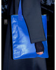 Handmade Leather Tote in Royal Blue