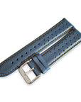 Blue And Orange Leather Rally Watch Strap