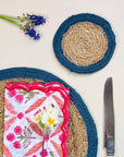 Seagrass Coasters - Blue (Set of 4)
