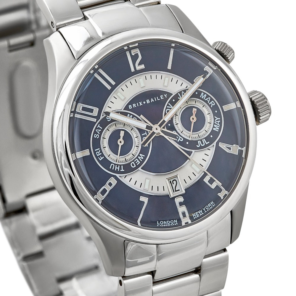 The Brix + Bailey Heyes Chronograph Automatic Watch Form 4 Mens Navy Wrist Watch Brix and Bailey