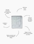 Minerals Hand Blocked Printed Tablecloth | Blue and White