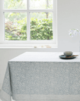 Minerals Hand Blocked Printed Tablecloth | Blue and White