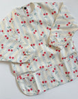 Long Sleeved Baby Bib - Cherry Stripe