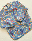 Long Sleeved Baby Bib - Crafty Print
