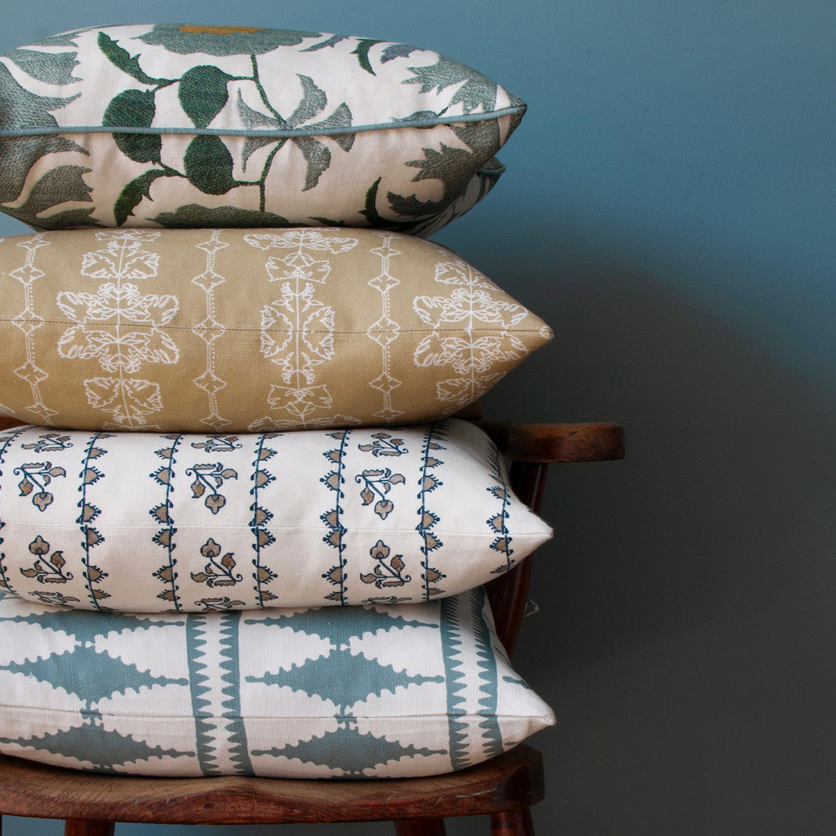 Suzani Square Cushion - Blue Green