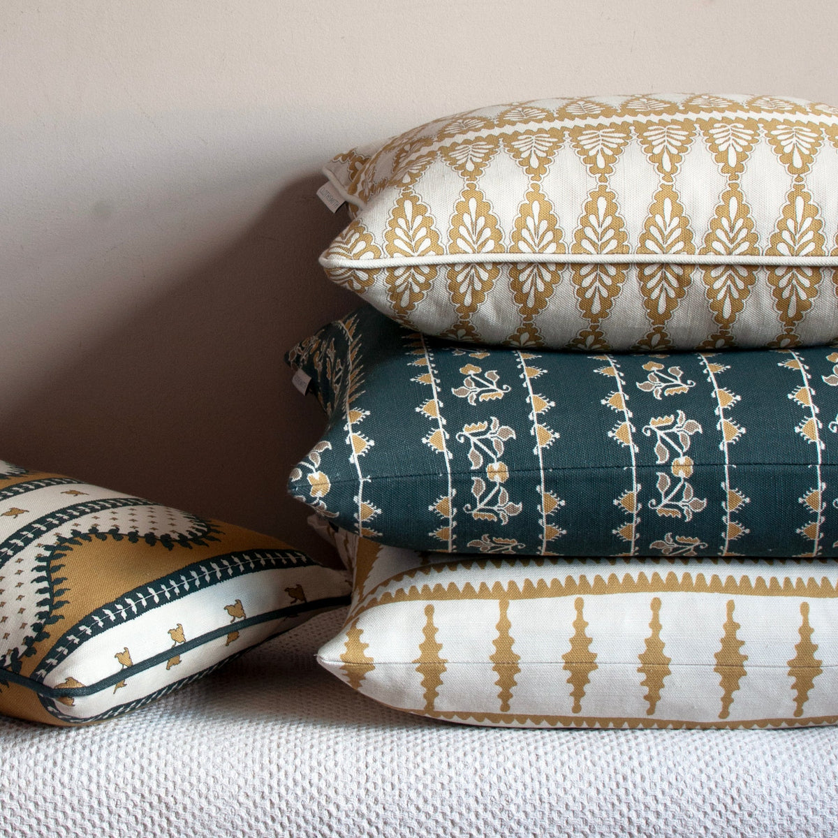 Florian Square Cushion - Ochre yellow