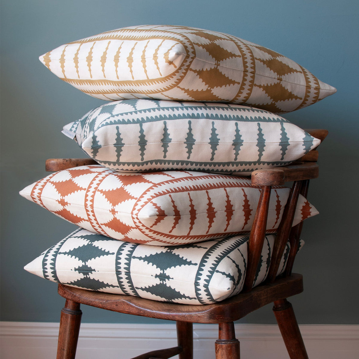 Bobbin Square Cushion - Slate Green