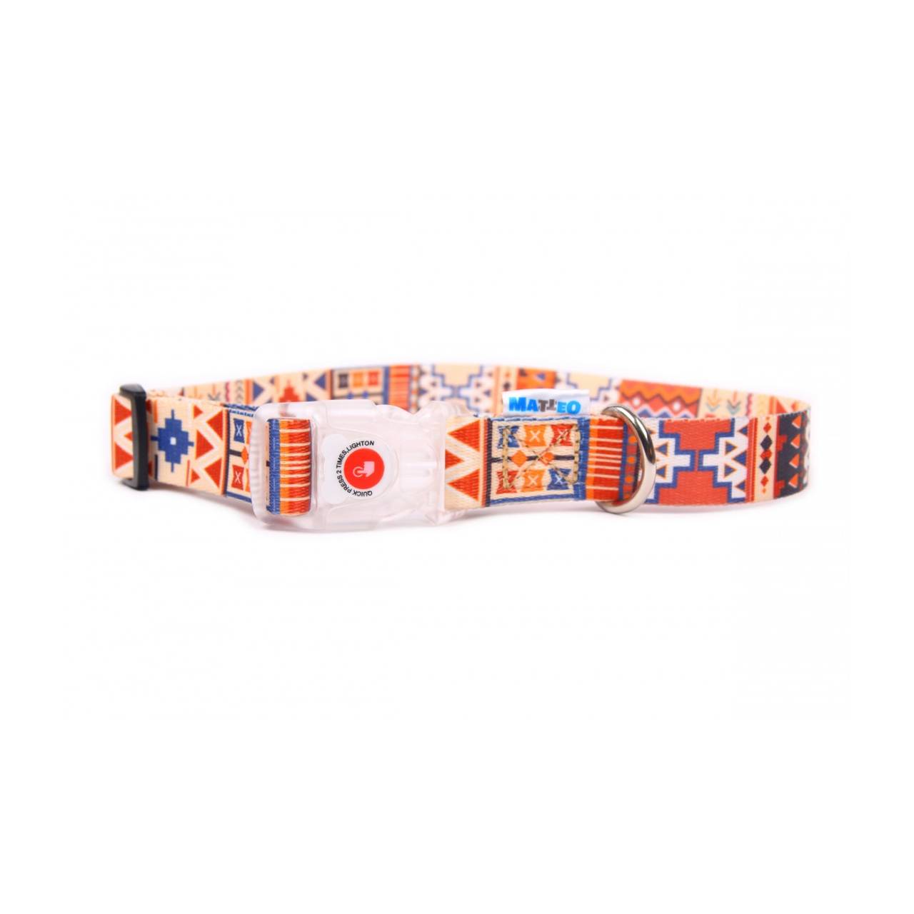 Boho Collection Dog Collar – Stylish Waterproof & LED Light-Up Collar with Adjustable Length by Matteo at www.brixbailey.com
