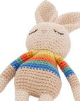 Organic Cotton Rainbow Stripe Bonnie Bunny Crochet Baby Toy
