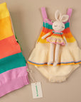 Organic Cotton Pink Rainbow Bonnie Ballerina Bunny Crochet Baby Toy
