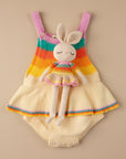 Organic Cotton Pink Rainbow Bonnie Ballerina Bunny Crochet Baby Toy