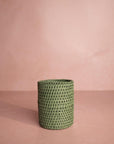 Savannah Rattan Bottle Holder - Green