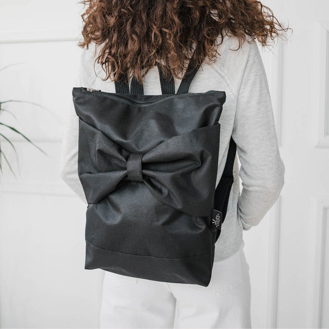 Waterproof Backpack with Black Bow