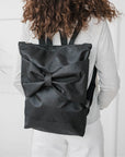 Waterproof Backpack with Black Bow