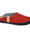 Red Lambswool Felt House Slippers