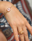 Lone Star Peach Moonstone Statement Bracelet