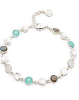 Silver Sara Mixed Gemstone Nugget Bracelet Pariba Onyx, Labradorite & Moonstone