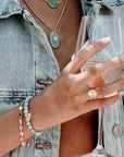 Silver Sara Mixed Gemstone Nugget Bracelet Pariba Onyx, Labradorite & Moonstone